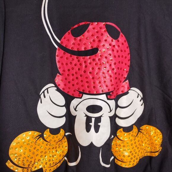 Vintage Mickey & Co Sequined Black Bomber Jacket Size Md Bottoms Up Red Yellow - Picture 6 of 11